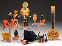 Appraisal: LOT OF SEVEN HALLOWEEN ITEMS Consists of rare pumpkin face