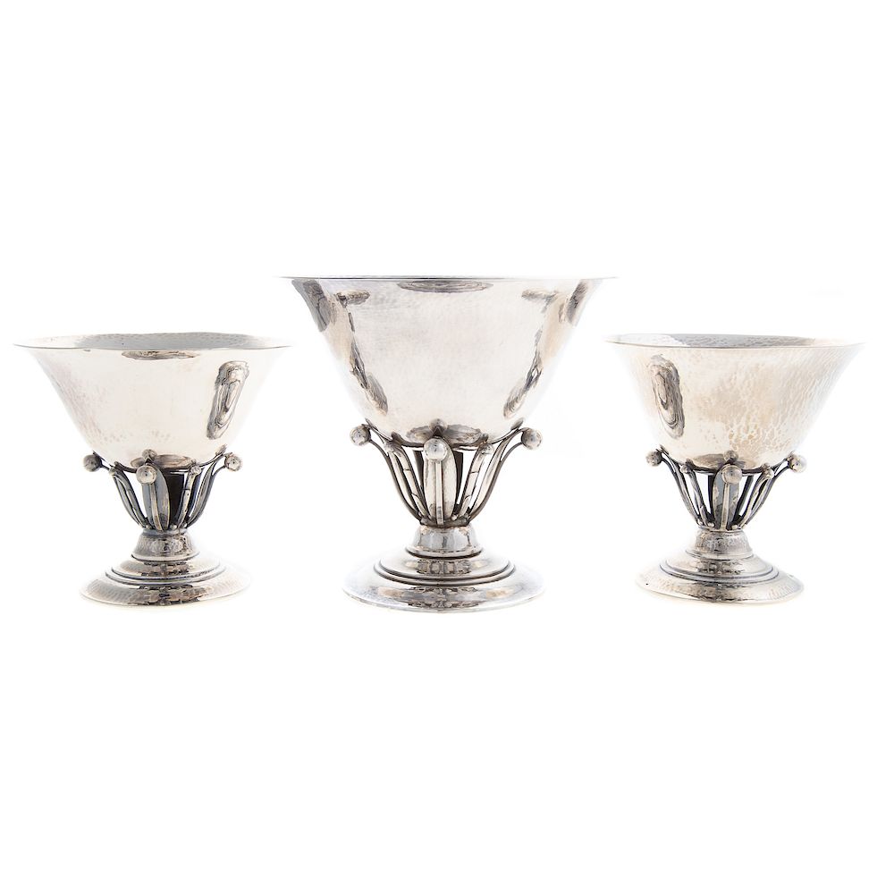 Appraisal: Three Georg Jensen Sterling Pedestal Bowls models A and B