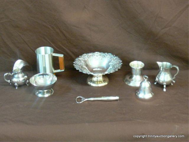 Appraisal: Lot of Silverplated Stainless and Pewter Items Mint Dish footed