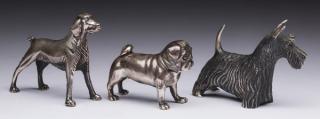 Appraisal: S Kirk Son sterling silver dog miniatures h Three S