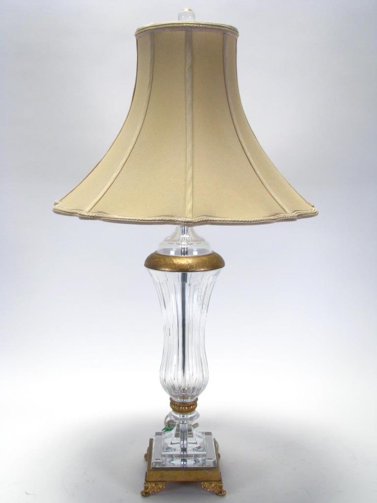 Appraisal: Schonbek Crystal and Brass Table Lamp crystal bodied lamp with