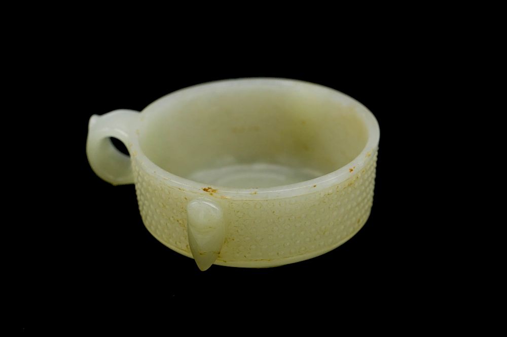 Appraisal: PALE CELADON ARCHAIC FORM JADE WATER CUP TH The cup