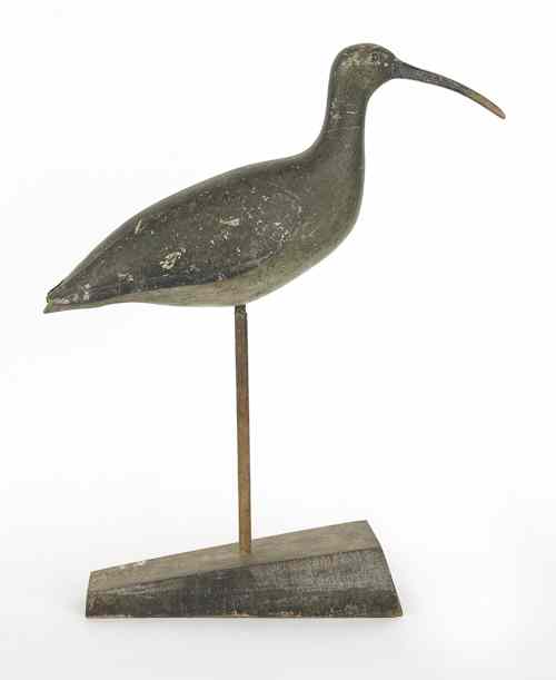 Appraisal: Carved and painted curlew decoy th c l