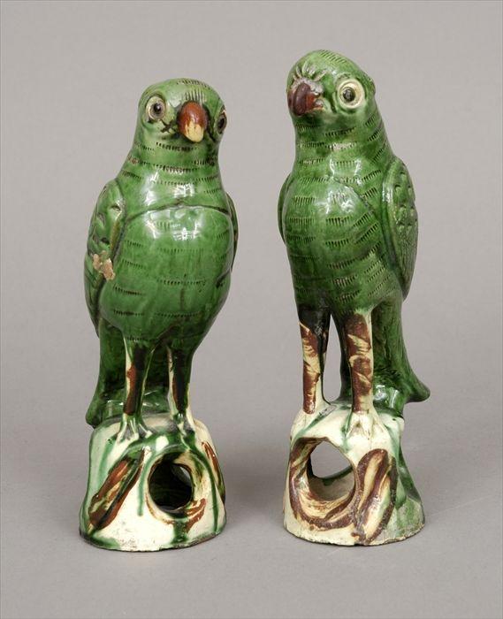 Appraisal: Pair of Chinese Export Porcelain Parrot Figures in