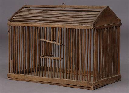 Appraisal: WOODEN SQUIRREL CAGE x x in