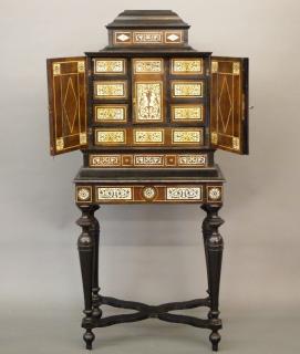 Appraisal: Venetian Inlaid jewelry cabinet A th century Italian Fruitwood Ivory