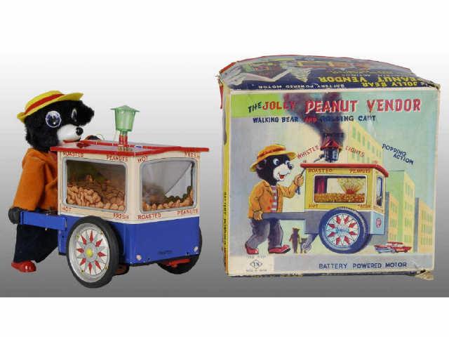 Appraisal: Japanese Peanut Vendor Bear with Original Box Description Battery-operated Working