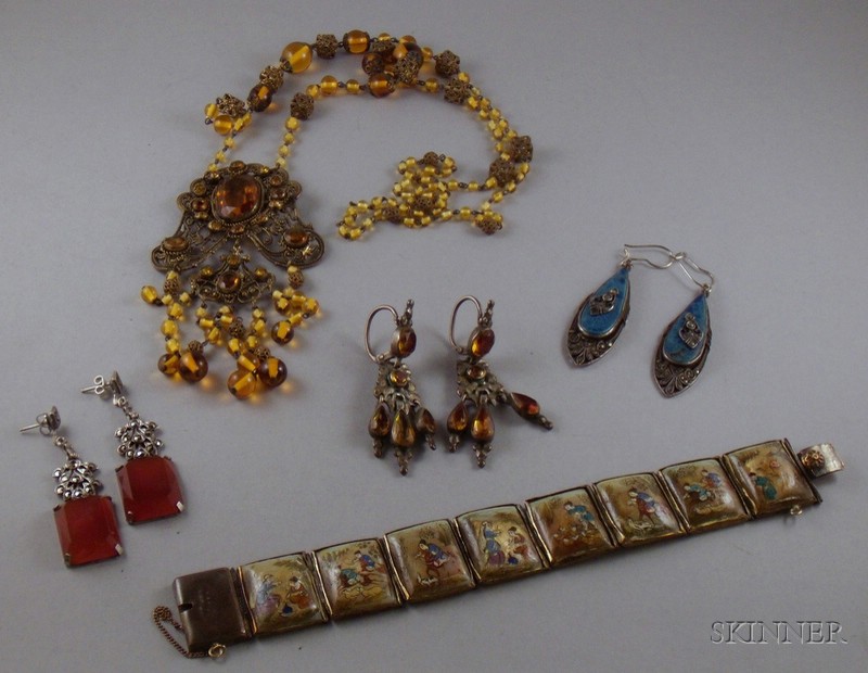 Appraisal: Group of Assorted Silver and Costume Jewelry including a Middle