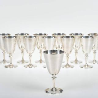 Appraisal: Set Tiffany Co sterling silver goblets th c x dia