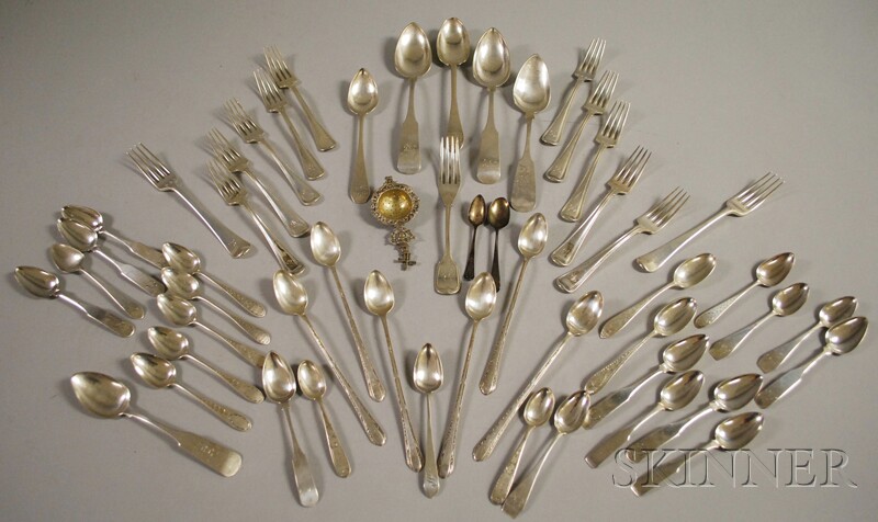 Appraisal: Group of Miscellaneous Coin and Sterling Silver Flatware including ten