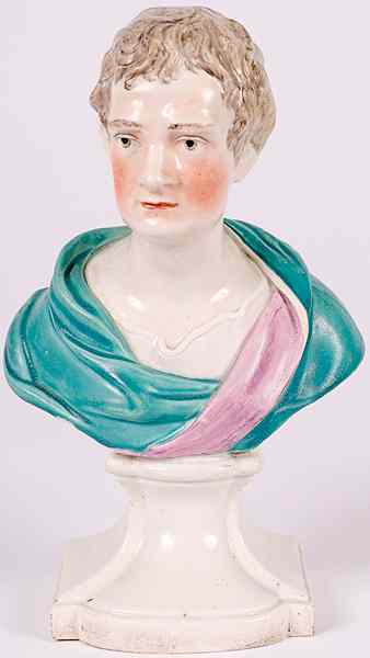 Appraisal: Pearlware Bust of Sir Isaac Newton England early th century