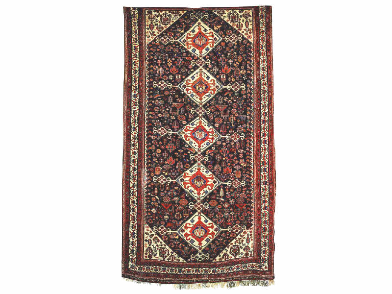 Appraisal: SOUTH WEST PERSIAN QASHQAI TRIBAL AREA RUG The indigo field