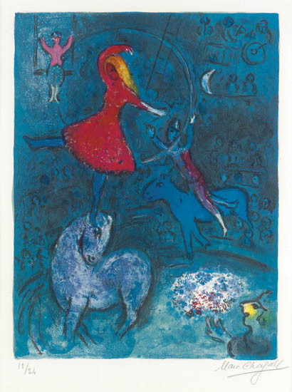 Appraisal: MARC CHAGALL Le Cirque Color lithograph x mm x inches