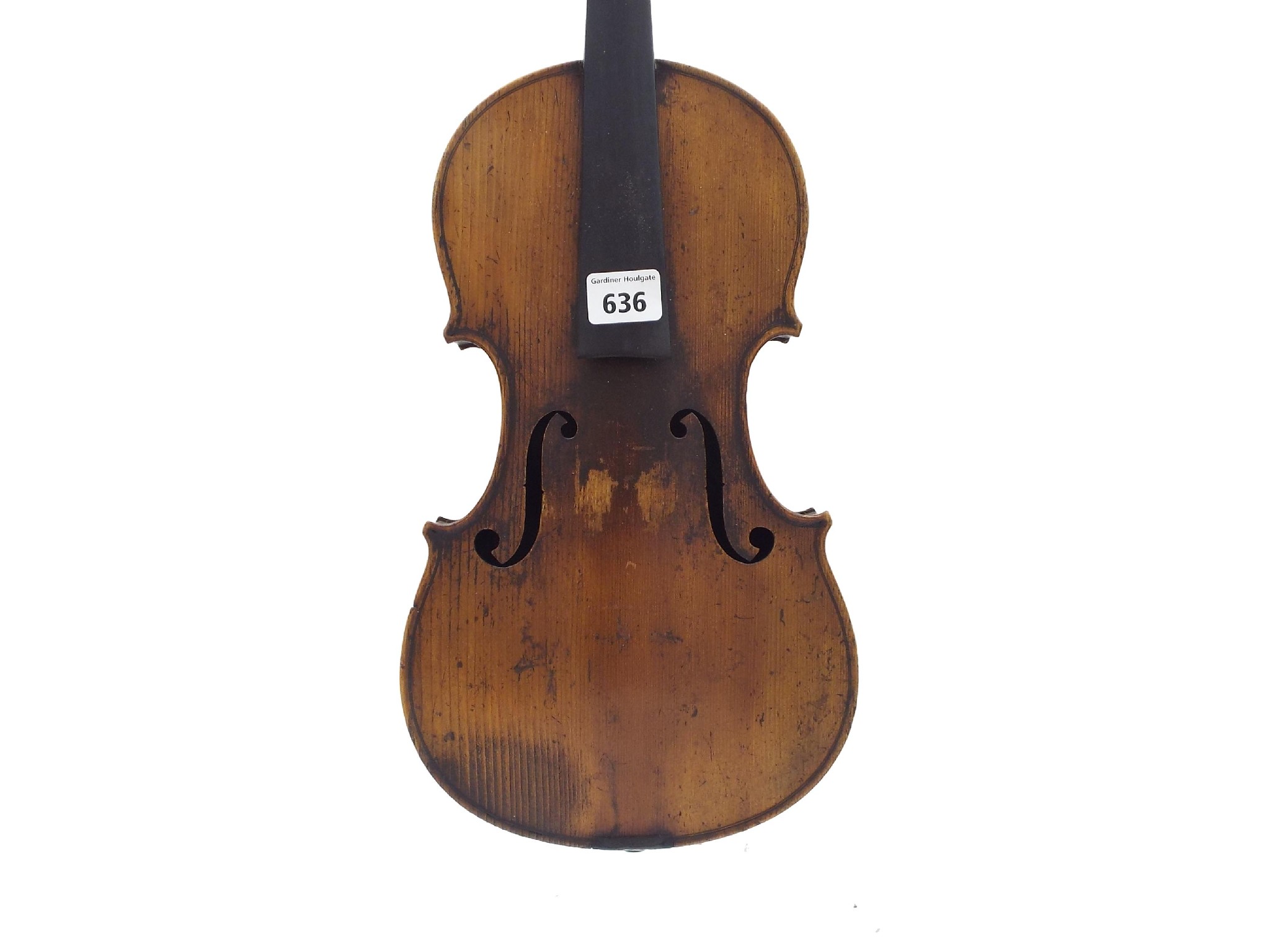 Appraisal: Late th century violin of the Vosges School bearing a