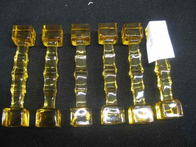 Appraisal: Amber Glass Knife Rests '' excellent