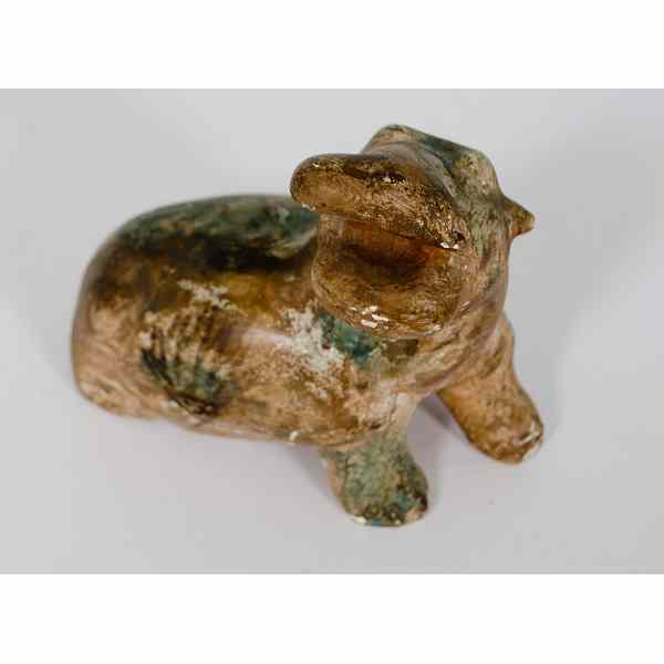 Appraisal: Plaster Hippopotamus Possibly Egyptian a cast plaster painted hippopotamus in