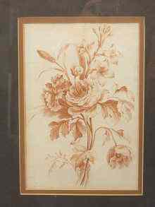 Appraisal: A red chalk flower study unsigned but attributed to Jean-Baptiste