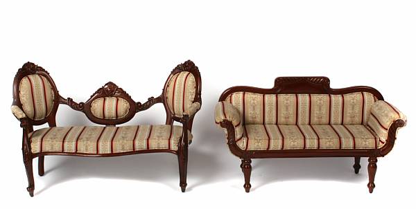 Appraisal: A collection of three miniature settees height of largest in