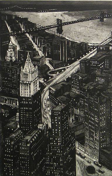 Appraisal: Richard Haas View of Woolworth Building from World Trade Center