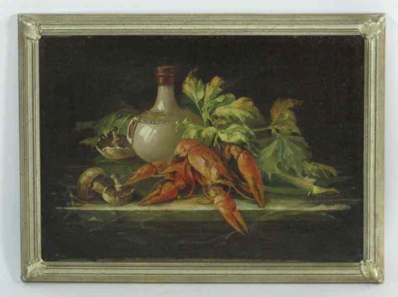 Appraisal: French School th century Nature Morteoil on canvas unsigned tabletop