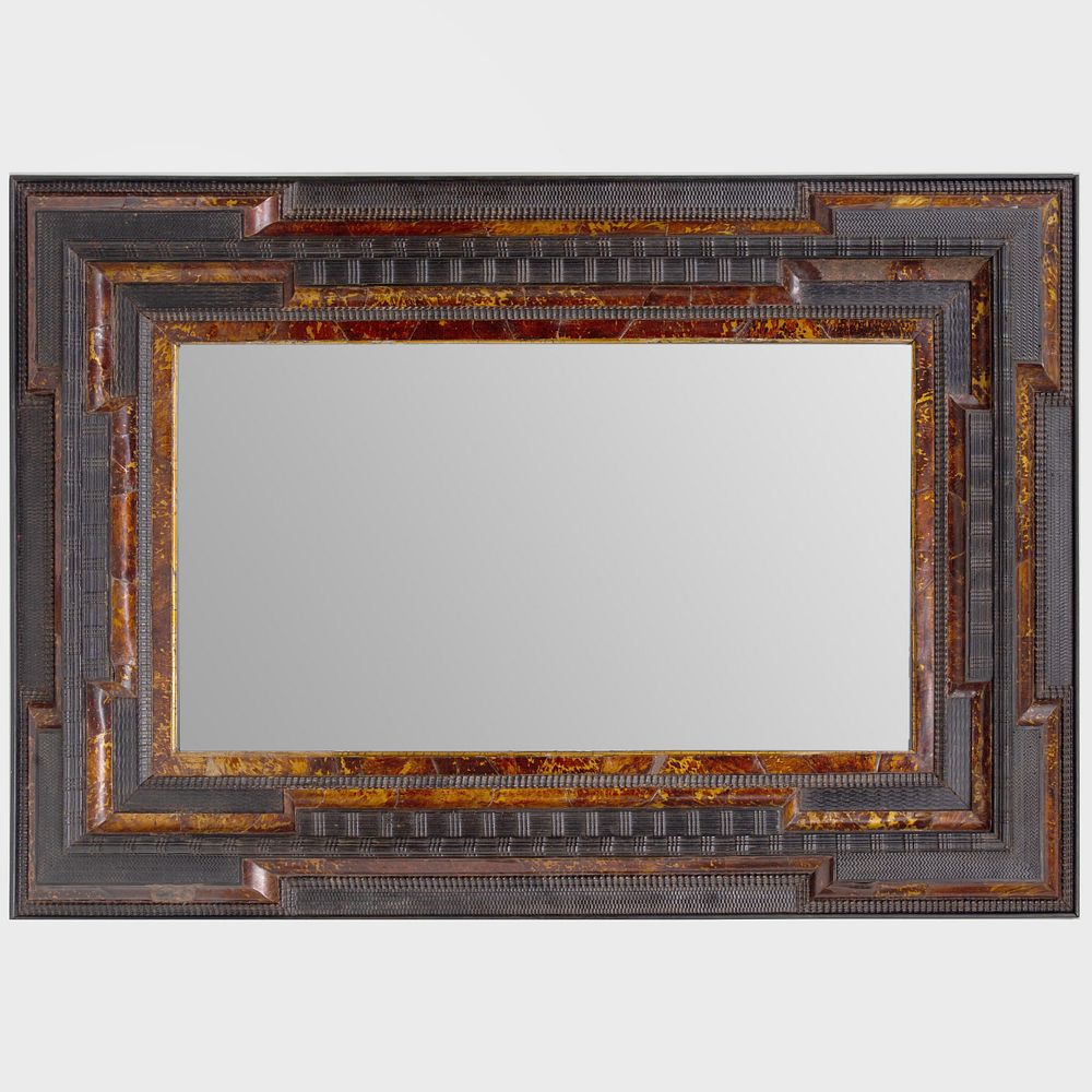 Appraisal: Flemish Baroque Style Faux Tortoiseshell and Ebonized Mirror ft x