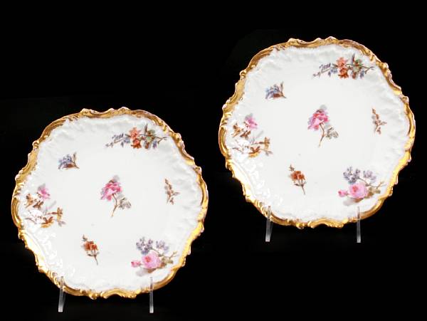 Appraisal: A set of ten Limoges gilt and floral decorated porcelain