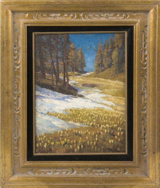 Appraisal: William Sharpe CA - Winter Retreat oil on canvas signed