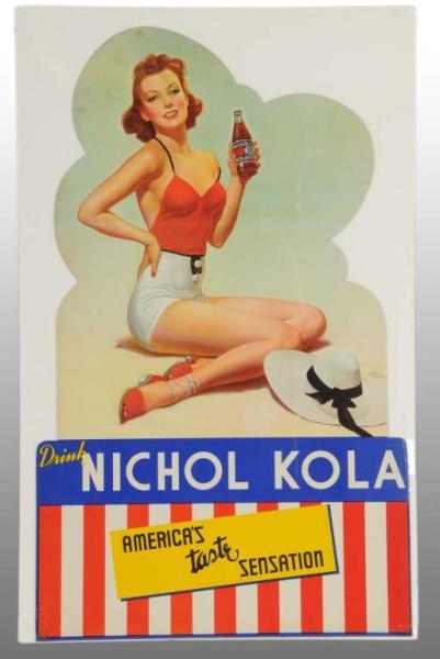 Appraisal: Cardboard Nichol Kola Die-Cut Easel-Back Sign Description Circa s Classic