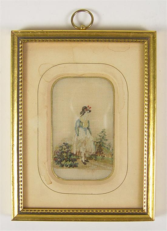 Appraisal: Framed Needlework Picture Early th Century Silk needlework picture of