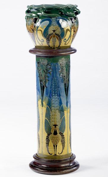 Appraisal: BARUM WARE Tall and fine jardiniere and pedestal excised and