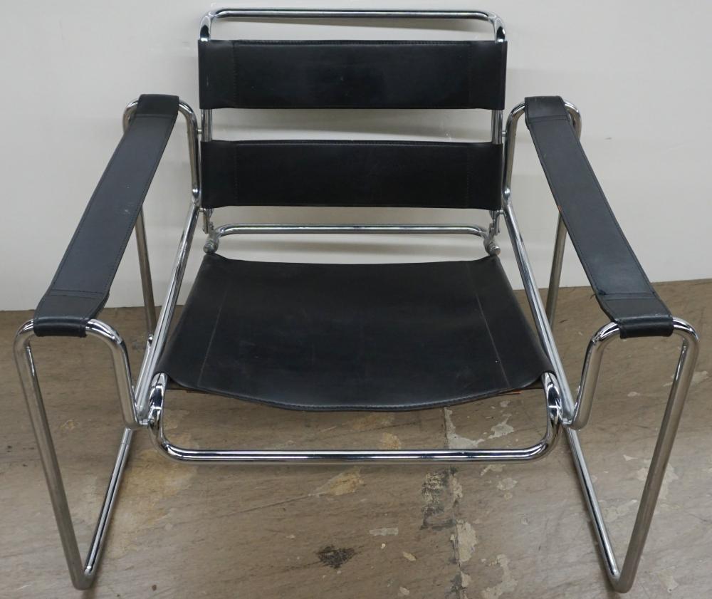 Appraisal: Wassily Style Chrome and Leather Lounge Chair