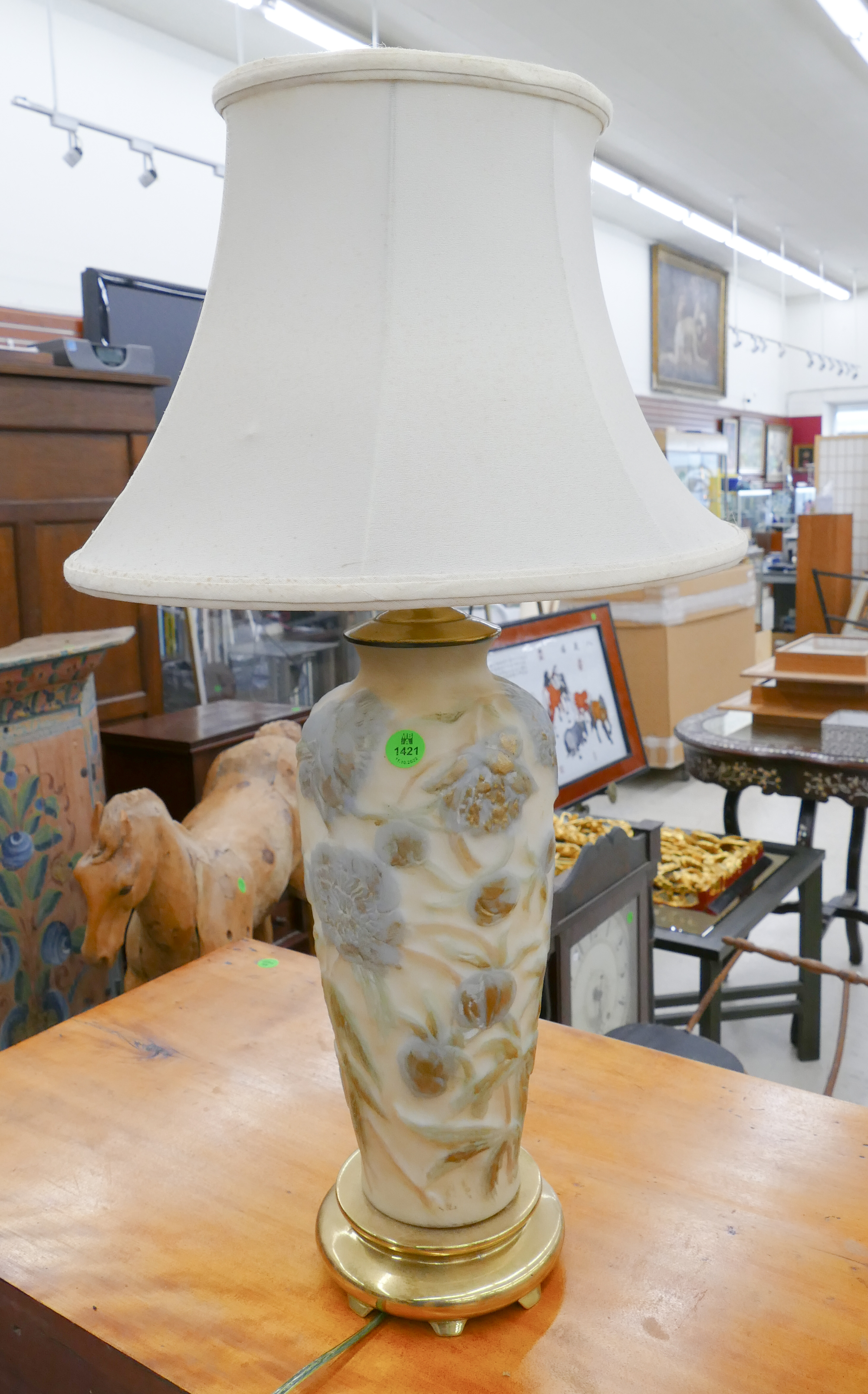 Appraisal: Vintage Consolidated Glass Table Lamp- ''