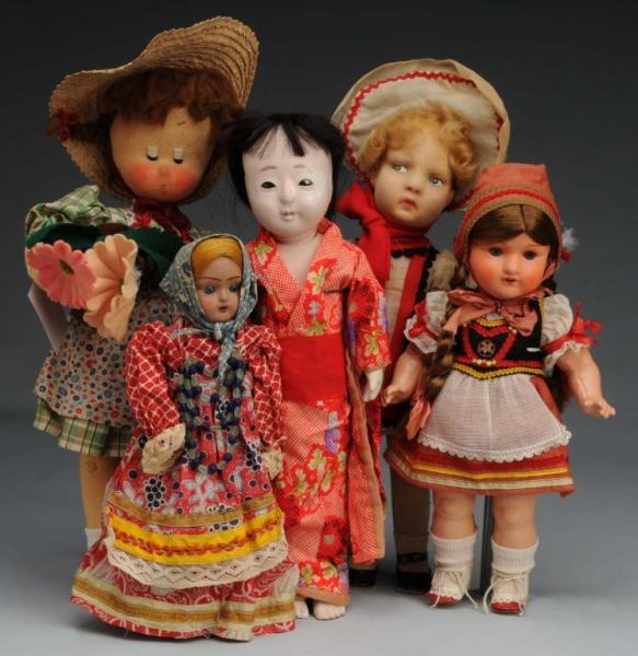 Appraisal: Lot of Miscellaneous Dolls Description Large felt girl with Maripi