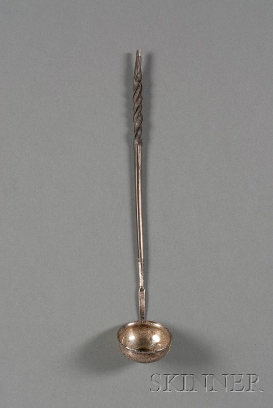 Appraisal: Georgian Silver and Baleen Handled Toddy Ladle late th early