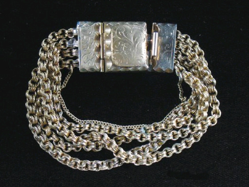 Appraisal: A VICTORIAN GILT METAL BRACELET formed from four ornate belcher