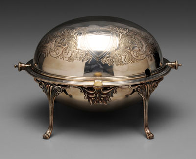 Appraisal: Silver-Plated Revolving Server English late th century dome top with