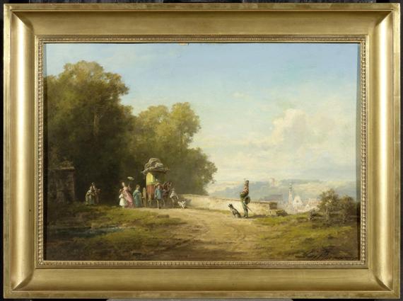 Appraisal: MORALT WILLY Munich - Lenggries Travelers and sentinel Oil on