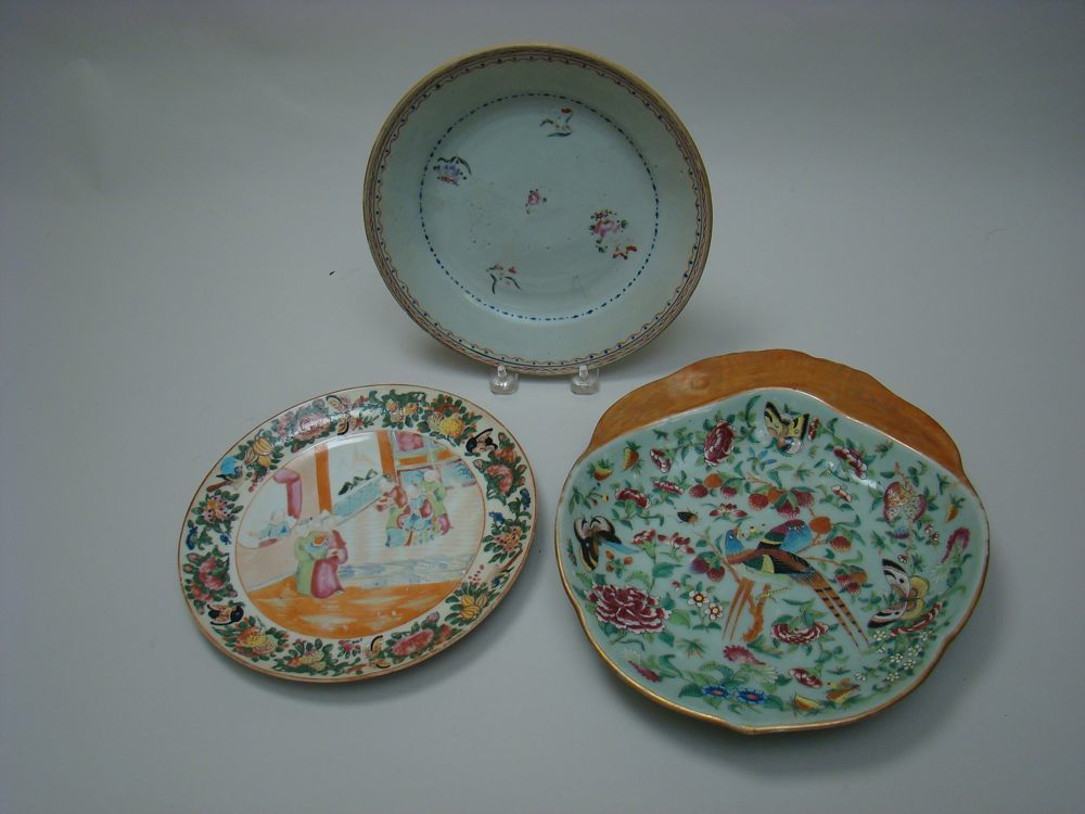 Appraisal: TWO CHINESE EXPORT PORCELAIN PLATES th CenturyOne Rose Medallion and