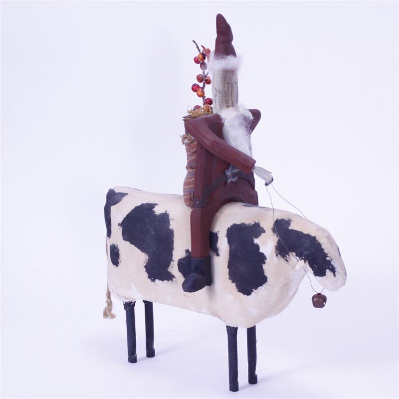 Appraisal: Dan Dipaolo Fried Green Tomatoes Santa Riding a Cow Folk