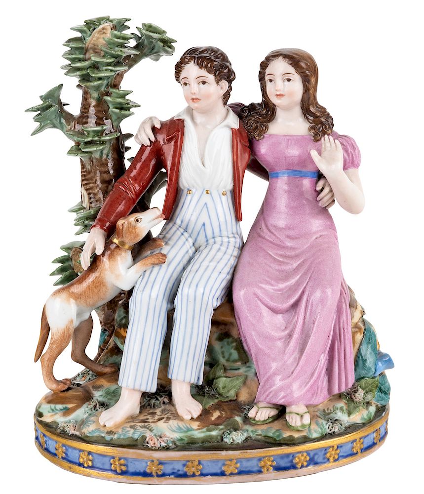 Appraisal: A RUSSIAN PORCELAIN FIGURAL GROUP OF PAUL VIRGINIE AND THE