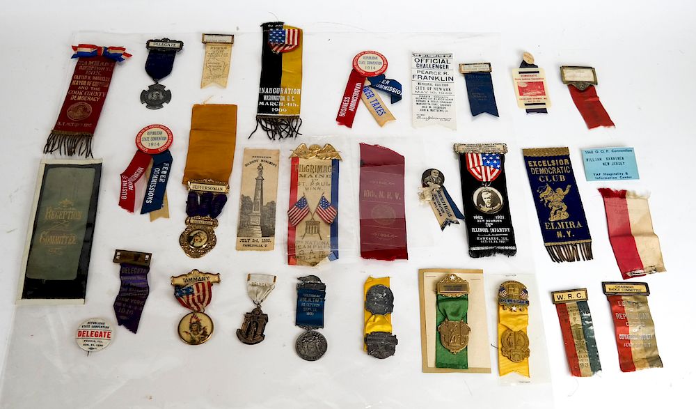 Appraisal: Large Lot State Local National Convention Badges Lot includes American