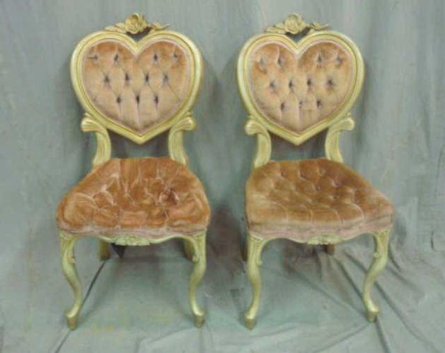 Appraisal: Pair of Victorian White Painted Chairs From a Valley Stream