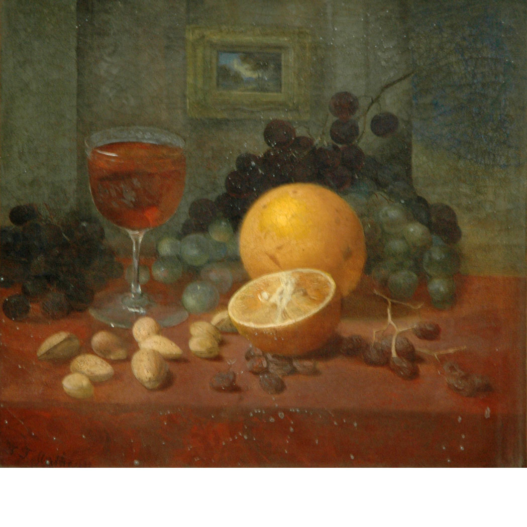 Appraisal: William Thomas Matthews American - Still Life with Wine Fruit