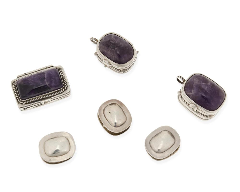 Appraisal: William Spratling - American A group of silver and amethyst