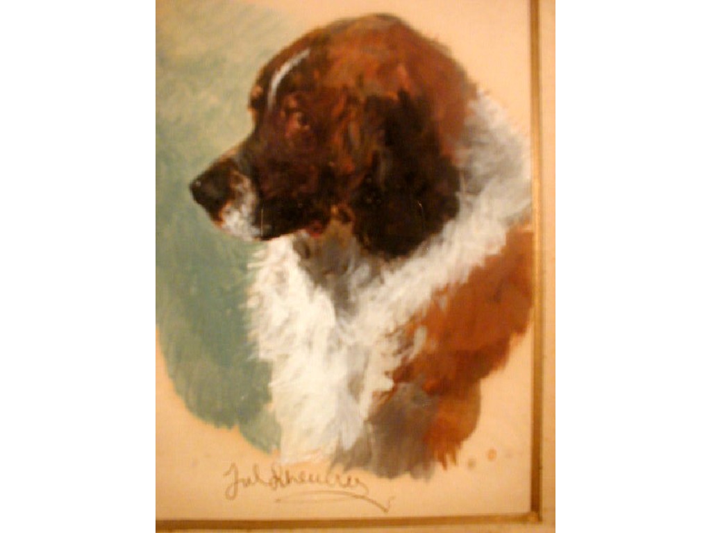 Appraisal: Julius Scheuerer - Study of a dogs head and a