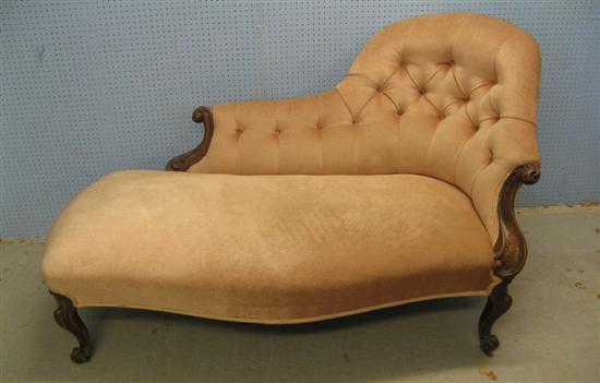 Appraisal: Victorian mahogany framed button backed chaise longue