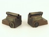 Appraisal: CANNONS - Two miniature bronze and mahogany signal cannons H