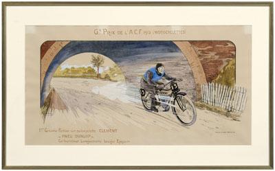 Appraisal: Gamy Motorcycle poster GD Prix de L A C F