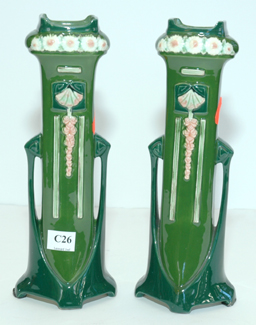 Appraisal: PAIR OF EISCHWALD ART NOUVEAU VASES