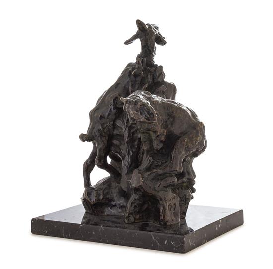 Appraisal: Sale Lot Emile-Antoine Bourdelle French - Goats bronze inscribed Bourdelle